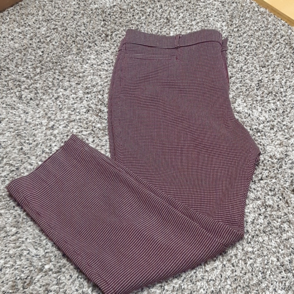 Banana Republic Burgundy Sloan Curvy Fit Ankle Pants Sz 12